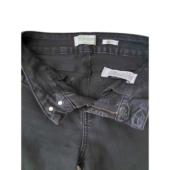 Black Flare Wide Leg Jeans High-Rise - Picture 6 of 7